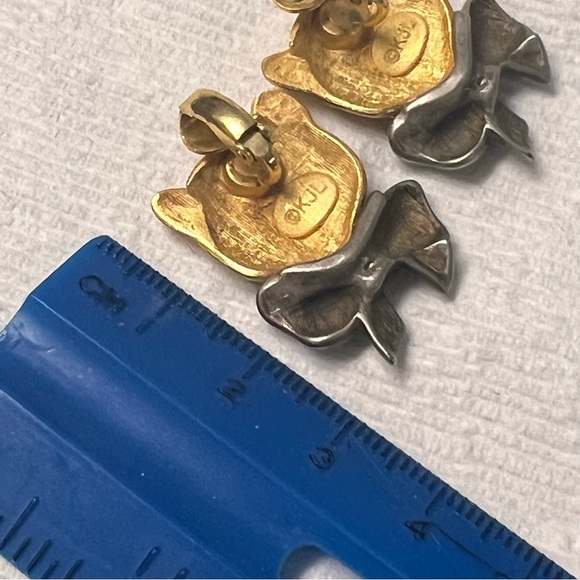 RARE 1960s KJL Kenneth Jay Lane Panther With Bow Clip‎ On Earring Vintage Signed - Picture 5 of 5